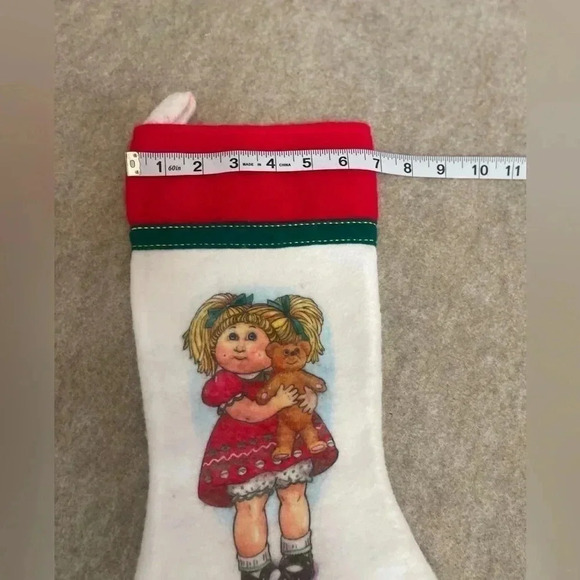 Vintage Felt Christmas Stockings 1997 Rauch Playing Kitten & 1984 Cabbage Patch - Picture 13 of 16